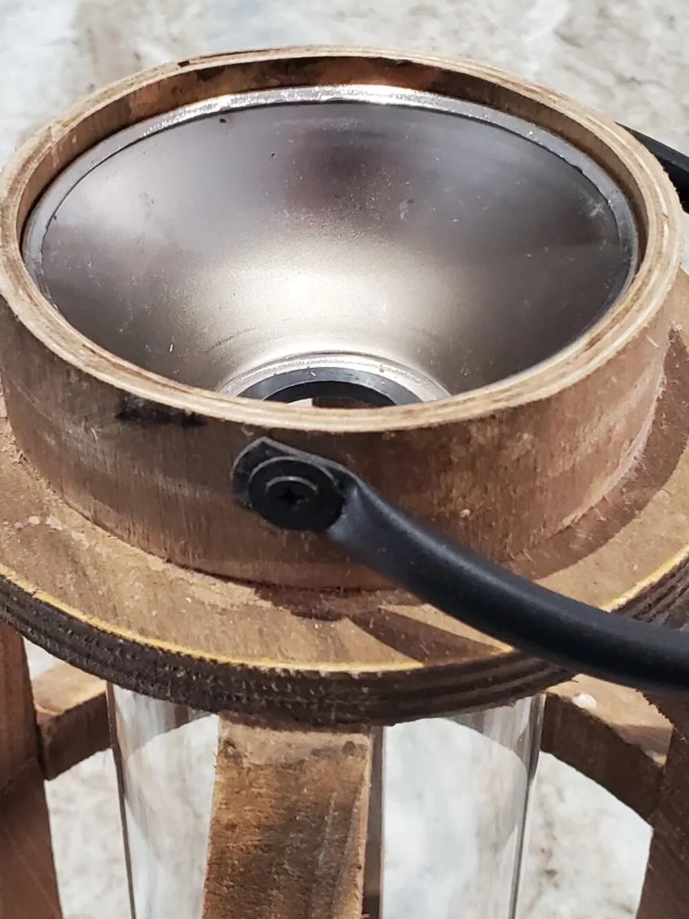Wooden Candle Holder w. Glass Tube